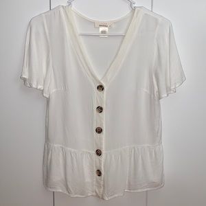 Button Up Peplum Top